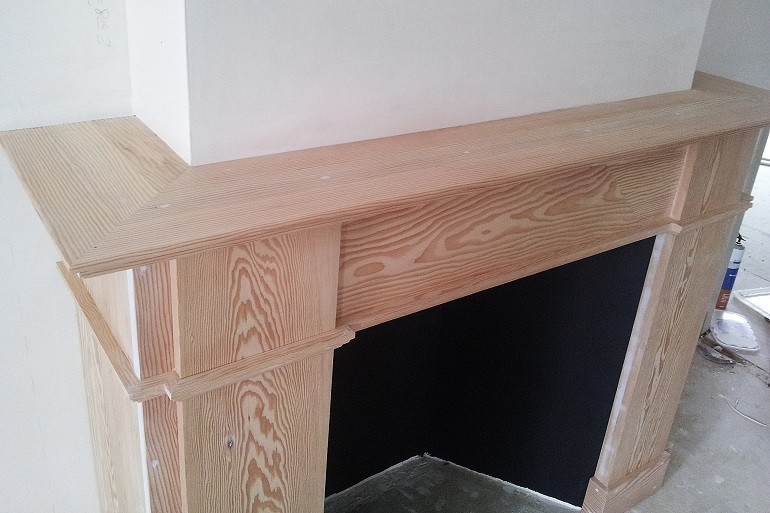 Schouwreconstructie in Oregon pine tijdens de werkzaamheden.